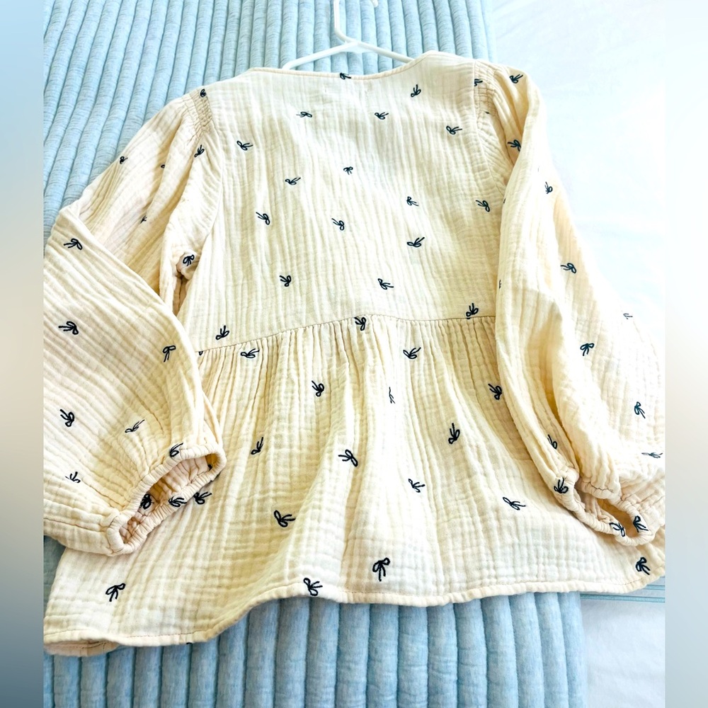 Madewell embroidered bow top